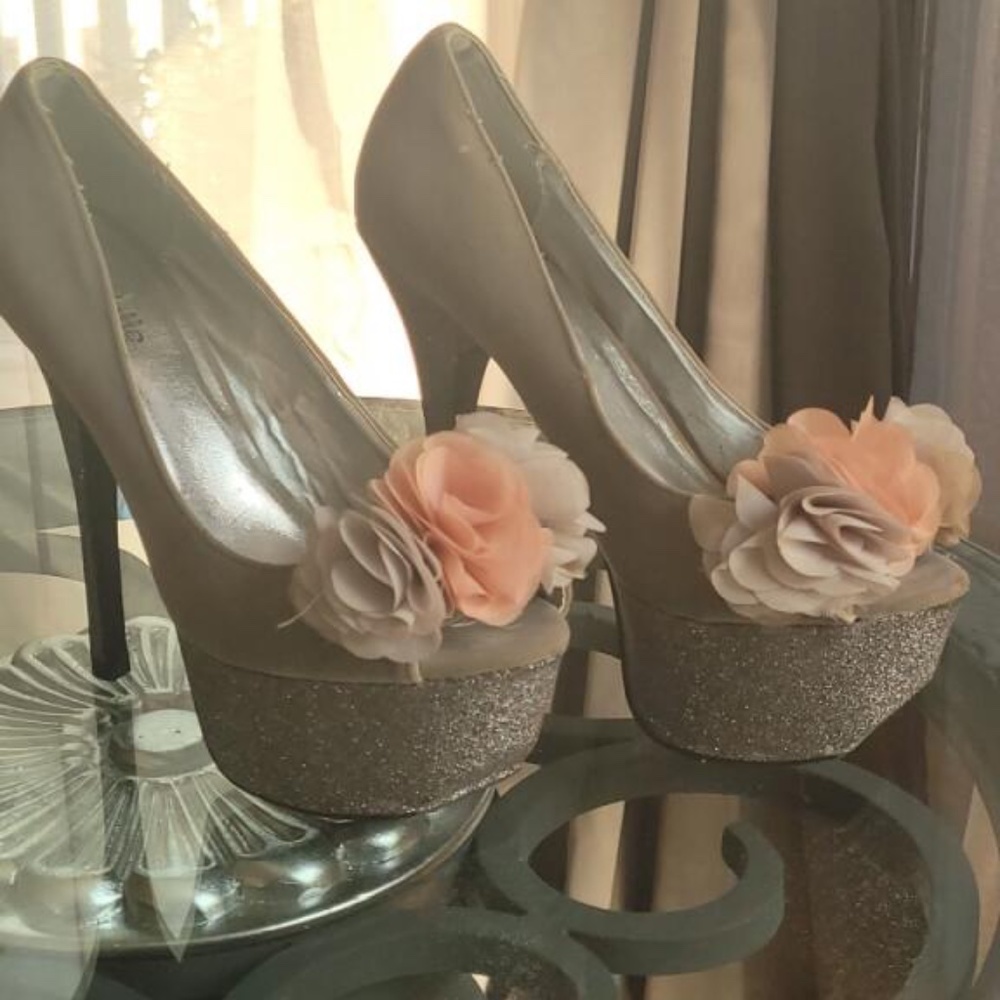 Gray Platform Stilettos
